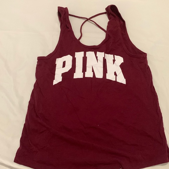Victoria secret Pink Women’s Size XS maroon Crossover crop top - Picture 1 of 3